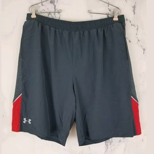 Under Amour Mens XL Running Shorts Grey / Red